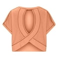 thumbnail image 7 of SHITINN Woman Shirts Women Short Sleeve Workout Shirts Open Back Tops Casual Yoga Athletic Gym Slouchy Crop Ru Womens Short Sleeve Blouses Cute Summer Tops, 7 of 7