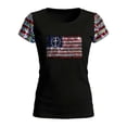 thumbnail image 5 of Wxolcjlv Women's 250th Anniversary Patriotic T-Shirt Rhinestone Cross Flag Graphic Independence Day Tee Short Sleeve Patriotic Tshirt, 5 of 5