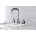 thumbnail image 4 of Kingston Brass FSC8938ZX Millennium Two-Handle 3-Hole Deck Mount Widespread Bathroom Faucet with Brass Pop-Up in Brushed Nickel, 4 of 7