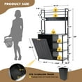 thumbnail image 2 of MAGIC UNION Black Bakers Racks Kitchen Microwave Stand Cabinet with 10 Gallon Trash Can Bin Cabinet and Power Outlet, 6-Tiers Farmhouse Coffee Bar Table Station with 6 Hooks and Storage Shelf, 2 of 7