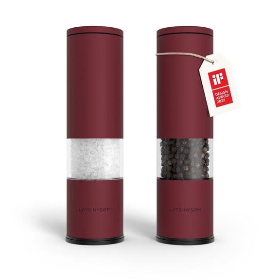 LARS NYSØM Design Spice Mills Set Manual with Adjustable Ceramic Grinder - Berry Red
