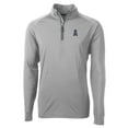 thumbnail image 2 of Men's Cutter & Buck Gray Los Angeles Angels Adapt Eco Raglan Quarter-Zip Top, 2 of 3