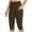Army Green, variant on Tnhcen Women's Summer Solid Color Yoga Capri Pants High-Waisted Elastic with Pockets Decorative Buttons Gabardine Workout Athletic Wear S-2XL Multiple Colors Available