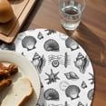 thumbnail image 3 of Black Coastal Round Placemats Set of 6 for Dinning Tables,Heat-proof Braided Table Mats 15 Inch,Shell Conch Ocean Underwater Washable Place Mat for Kitchen Restaurant Party Decor Table Setting, 3 of 9