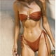 thumbnail image 1 of Traje de baño dividido de color sólido Traje de baño de mujer Bikini sin tirantes Bikini Diseño de color puro, 1 of 5