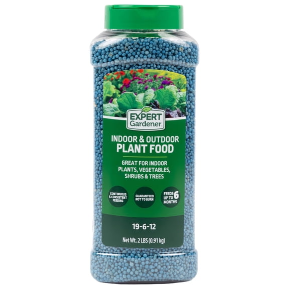Expert Gardener Indoor & Outdoor Plant Food 19-6-12 Fertilizer, Feeds up to 6 Months; 2 lb.