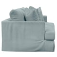thumbnail image 4 of Sunset Trading Newport 94" Fabric Slipcovered Recessed Fin Arm Sofa in Blue, 4 of 7