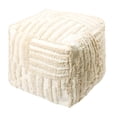thumbnail image 5 of Stacy Garcia Square Geometric Over-tufted Cotton Medium-Sized Indoor Pouf, 18"x18"x18", 5 of 7