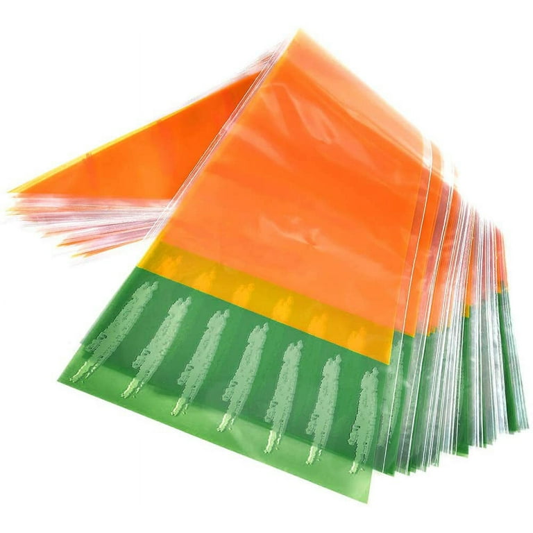  YASUOA Carrot Shaped Treat Bags for Kids Cookies Goodies cotton  candy Christmas Chocolates Easter Transparent Cone Cello Top Bag 7.9 *  15.4'' Plastic Triangle Kids Party Bean Popcorn 100 Pieces 