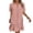 Pink(Womens Dresses), variant on GUACER Mini Dress for Women Short Sleeve Button Down V Neck Collar Dress Casual Summer Ruffle Hem Loose Dresses