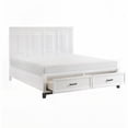 thumbnail image 2 of California King Size Wooden Platform Bed with Storage Drawers and White Finish for Bedroom, 2 of 8