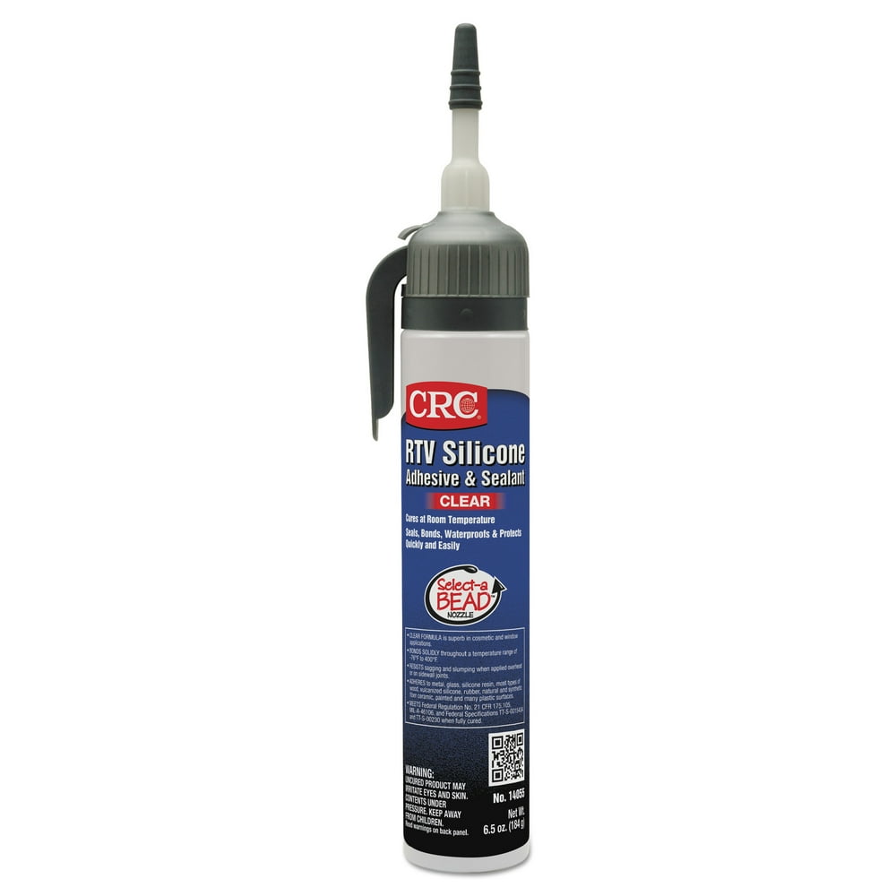 CRC RTV Silicone Adhesive/Sealants, 8 oz Pressurized Tube, Clear
