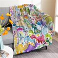 thumbnail image 6 of Yibo Dinosaur Alphabet Blanket Flannel Soft and Comfortable Anti-static Bed Sofa Blanket, 6 of 8