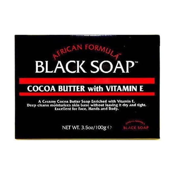 African Formula Black Soap with Cocoa Butter & Vitamin E, 3.5 oz