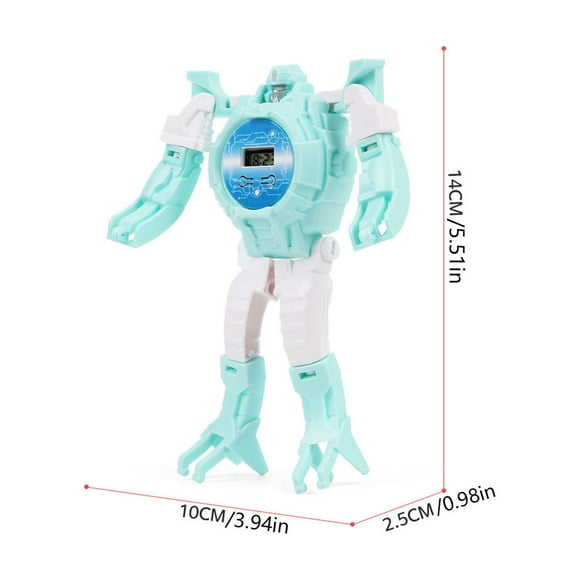 Dvkptbk Children's Cartoon Robot Deformation Watch Toy Transforms Into A Robot Watch Creative Gift Toy