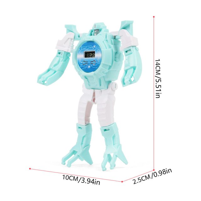 Dvkptbk Children's Cartoon Robot Deformation Watch Toy Transforms Into A Robot Watch Creative Gift Toy