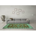 thumbnail image 3 of Ahgly Company Indoor Rectangle Geometric Turquoise Blue Traditional Area Rugs, 4' x 6', 3 of 4