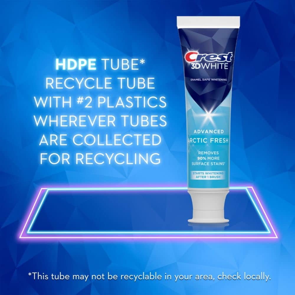 (2 pack) Crest 3D White Advanced Whitening Toothpaste, Arctic Fresh, 2.7 oz Value 2 Pack