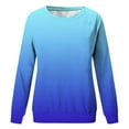 thumbnail image 3 of SUXIAN Girls Sweatshirt Gradient Print Round Neck Long Sleeve for Autumn Winter Casual Hoodless Wear Blue 4-5 Years, 3 of 3