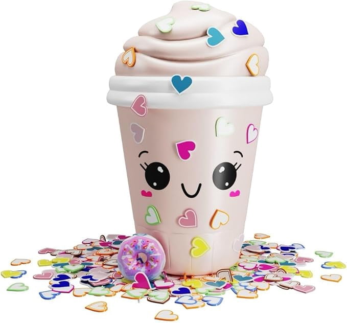 Squeezables Luv Latte Figure - Cute Kawaii Novelty Collectible with Reusable Zipper Pouch and Decoration, Series 4 Desk Accessory