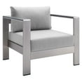 thumbnail image 3 of Modway Shore Sunbrella® Fabric Outdoor Patio Aluminum 4 Piece Set in Silver Gray, 3 of 10