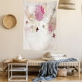 thumbnail image 2 of Grunge Tapestry, Baby Pink Petals Spring Composition with Flowers and Butterflies Vintage Style Print, Wall Hanging for Bedroom Living Room Dorm Decor, 40W X 60L Inches, Pink Cream, by Ambesonne, 2 of 5