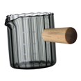 thumbnail image 3 of Tetera pequeña con mango de madera antiescaldaduras (capacidad de 90ml/3), Taza de leche de café resistente al calor para amantes del café, regalo , Gris oscuro perfecl ollas de leche, 3 of 8
