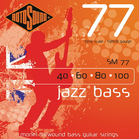 Rotosound SM77 Jazz Bass Monel Flatwound Strings (Best Strings For Fender Jazz Bass)