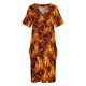 thumbnail image 4 of Vestido holgado con bolsillos y estampado de fuego y llamas, vestido de lujo para mujer, vestidos de noche para mujer, 4 of 7