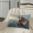 thumbnail image 4 of Plush Throw Pillow Covers, Red Dragon Mountain Sunrise Pillow Cases with Invisible Zipper, Breathable Microfiber Pillow Cases Standard Size for Sleeping Bedroom Sofa Living Room, 4 of 5