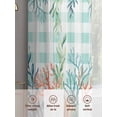 thumbnail image 6 of Summer Beach Sheer Curtains 2 Panels Set Ocean Colorful Coral Shell Seaweed Starfish Green Plaid Sheer Window Curtains Light Filtering Rod Pocket Voile Drapes for Bedroom Living Room 52"X72", 6 of 8