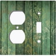 thumbnail image 4 of Metal Light Switch Plate Outlet Cover Image of Wooden Wall Damask Green WOD017, 4 of 13