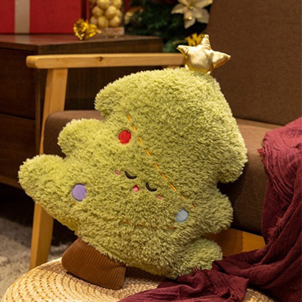 Puntoco Almohadas decorativas para el día de Navidad, muñecos de árbol de Navidad, cojines para el sofá de la sala de estar, almohadas para la cama, regalos de Navidad para familiares, amigos y ni