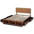 thumbnail image 6 of Bowery Hill Modern 4 Drawers Wood King Size Platform Storage Bed in Ash Walnut, 6 of 12