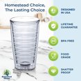 thumbnail image 3 of Homestead Choice Insulated Tumblers, 16oz 4-Pack Double Walled Clear Insulated Drinking Glasses Cup, 3 of 9
