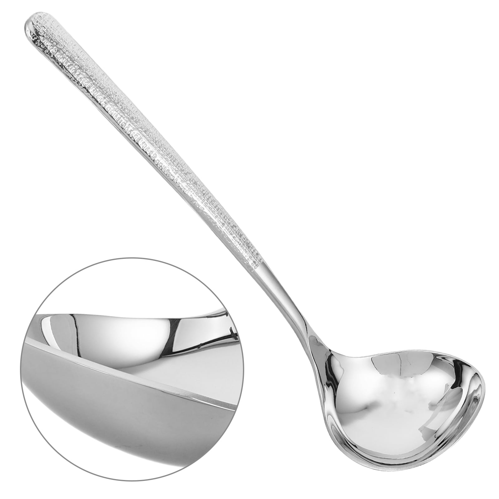 Homoyoyo Hammered Stainless Steel Soup Spoon for Elegant Dining Silver