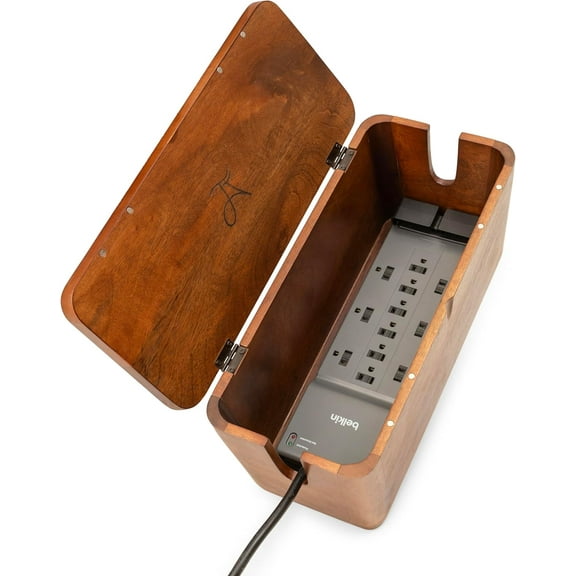 Extra Large Cable Management Box - Cable Organizer Box and Power Strip Box for Electrical Cord Management - Desk Cord Hider and Floor Cable Management - Wire Storage and Organization for Cords