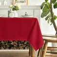 thumbnail image 2 of Sm:)e Set of 2 Stain and Wrinkle Resistant Fitable Red Table Cloth Rectangle 60x120 Inch, Reusable and Washable Polyester Fabric Table Covers for Party, Wedding and Banquet Decoration 8ft Table, 2 of 8
