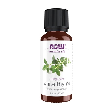 NOW Essential Oils, White Thyme Oil, Empowering Aromatherapy Scent, Steam Distilled, 100% Pure, Vegan, Child Resistant Cap, 1-Ounce