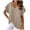 Khaki, variant on Fashion Women's Summer V-Neck Short Sleeve Casual T-Shirt Blouse