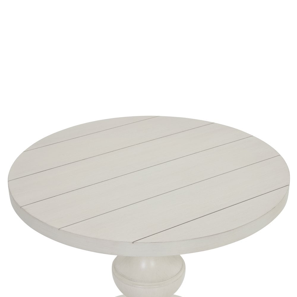 Roundhill Furniture Caesar Traditional Round Pedestal End Table, White