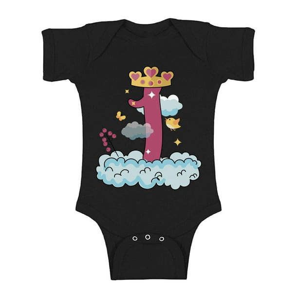 Awkward Styles Princess Baby Bodysuit Short Sleeve Girls Birthday Party Outfit Princess Birthday Party Princess One Piece Top For Baby Girl Princess Gifts For 1 Year Old Girl 1st Birthday Outfit