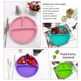 thumbnail image 2 of Xingzhi Kids Dish Meal Tray Children Silicone Food Plate Fruit Vegetable Baby Food Non-slip Tray, Pink, 2 of 8