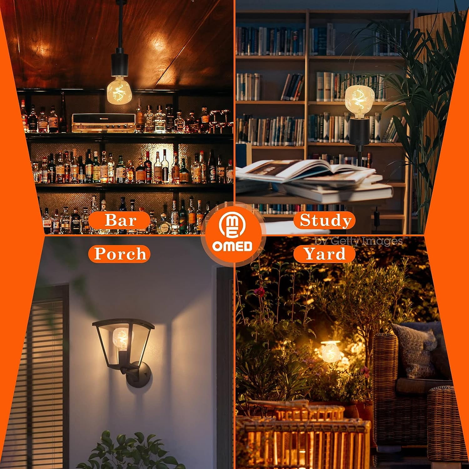 OMED S125 Oversized Dimmable LED Edison Bulb, 2700K Soft White Vintage Large Alien Shape Decorative Light Bulb with E26 Base, 5 watt 400LM Giant Clear Glass Edison Bulb for Bedroom and Living Room