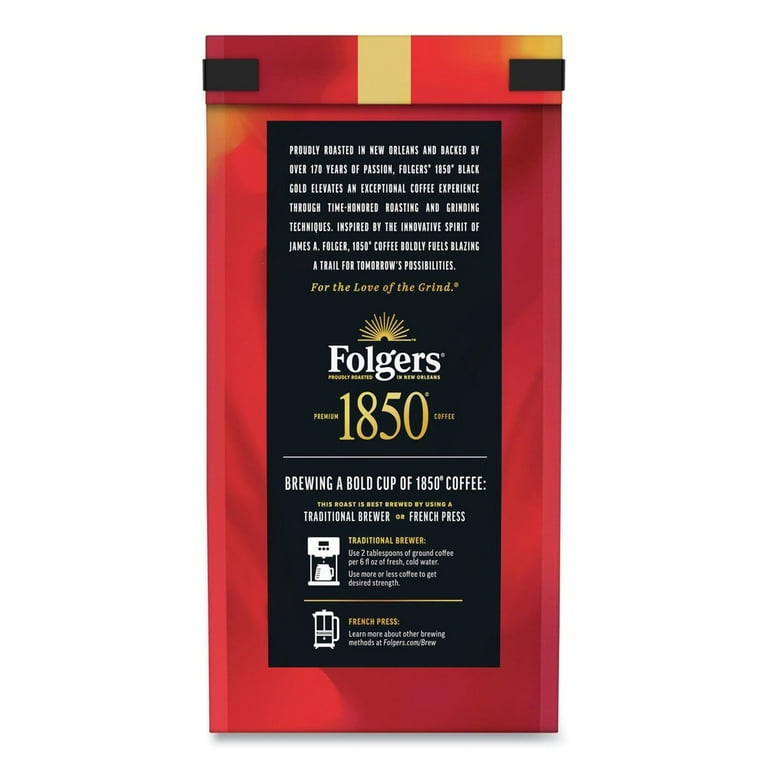 Coffee, Black Gold, Dark Roast, Ground, 12 oz Bag, 6/Carton Coffee, Black Gold, Dark Roast, Ground, 12 oz Bag, 6/Carton
