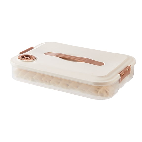 Leodye 1PCS 1 Tier Transparent Food Storage Box Sealed Stackable Home Kitchen Refrigerator Dumpling Fruit Preservation Container -12*8.85*2.16IN
