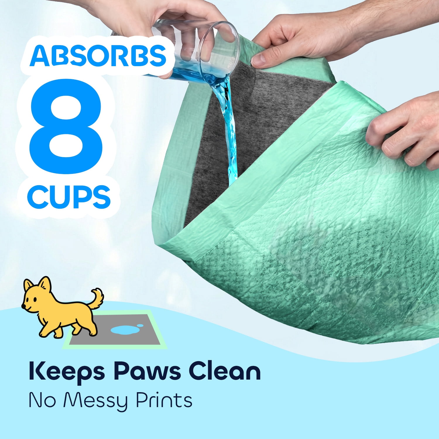 Pawtasy 34"x28" Extra Large Dog Pee Pads Charcoal Odor Control, Leak-Proof, Quick-Dry, Super Absorbent Disposable Puppy Pads for Training & Senior Dogs