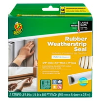 Duck Brand Heavy-Duty Rubber .38" x .25" x 17' Large Gap Weatherstrip Seal White
