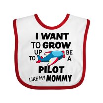 Inktastic I Want to Grow Up to Be a Pilot Like My Mommy Boys or Girls Baby Bib