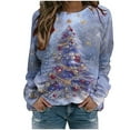 thumbnail image 2 of Fznquz Graphic Womens Workout Tops Christmas Oversized Tees Multicolor Plus Size Trendy Long Sleeve Womens Shirts Trendy, 2 of 7